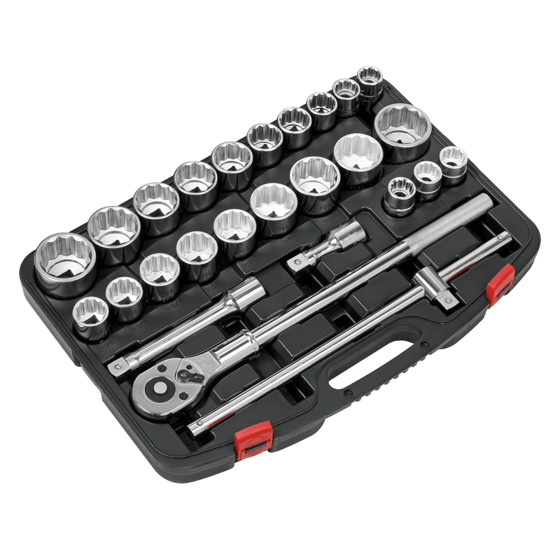 Sealey Socket Sets 26pc 3/4"Sq Drive 12-point WallDrive® Socket Set - Metric/Imperial-AK2584 5054630113550 AK2584 - Buy Direct from Spare and Square