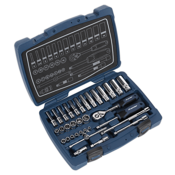 Sealey Socket Sets 33pc 1/4"Sq Drive Socket Set-AK8990 5054511137125 AK8990 - Buy Direct from Spare and Square