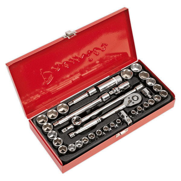 Sealey Socket Sets 35pc 3/8"Sq Drive Socket Set - Metric/Imperial-AK691 5054511379945 AK691 - Buy Direct from Spare and Square