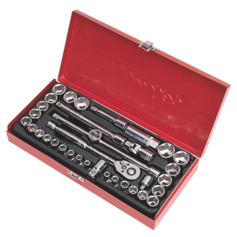 Sealey Socket Sets 35pc 3/8"Sq Drive Socket Set - Metric/Imperial-AK691 5054511379945 AK691 - Buy Direct from Spare and Square