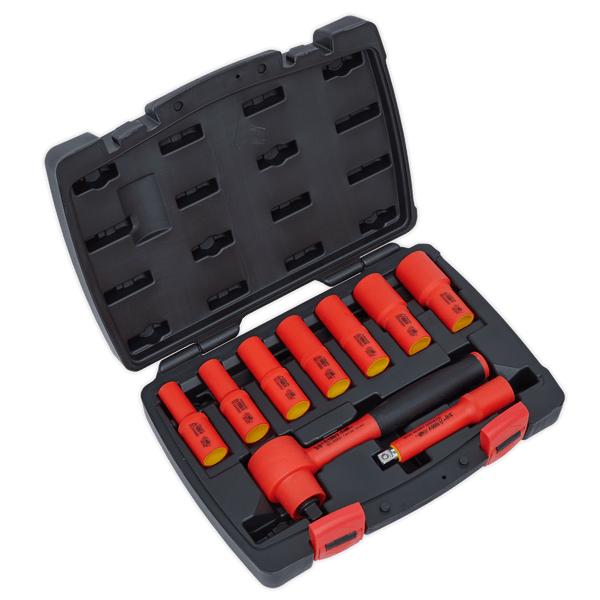 Sealey Socket Sets 9pc 3/8"Sq Drive Insulated Socket Set - VDE Approved-AK7942 5054511580136 AK7942 - Buy Direct from Spare and Square