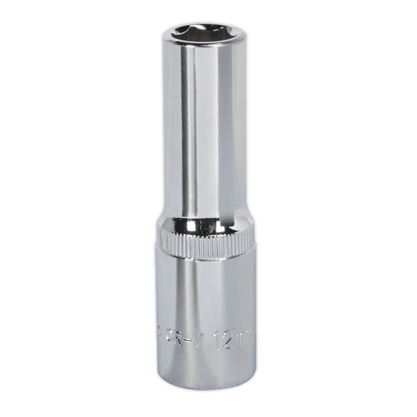 Sealey Sockets Individual 12mm Deep 1/2"Sq Drive Fully Polished WallDrive® Socket-SP1212D 5051747360129 SP1212D - Buy Direct from Spare and Square