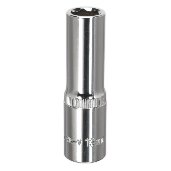 Sealey Sockets Individual 13mm 1/2"Sq Drive Fully Polished Deep WallDrive® Socket-SP1213D 5054511380170 SP1213D - Buy Direct from Spare and Square