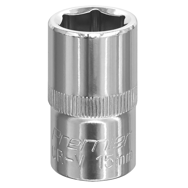 Sealey Sockets Individual 15mm 1/2"Sq Drive Fully Polished WallDrive® Socket-SP1215 5054511356946 SP1215 - Buy Direct from Spare and Square