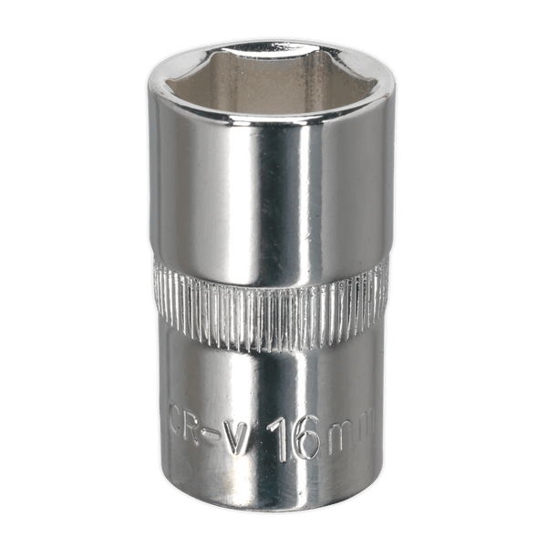 Sealey Sockets Individual 16mm 1/2"Sq Drive Fully Polished WallDrive® Socket-SP1216 5054511351941 SP1216 - Buy Direct from Spare and Square
