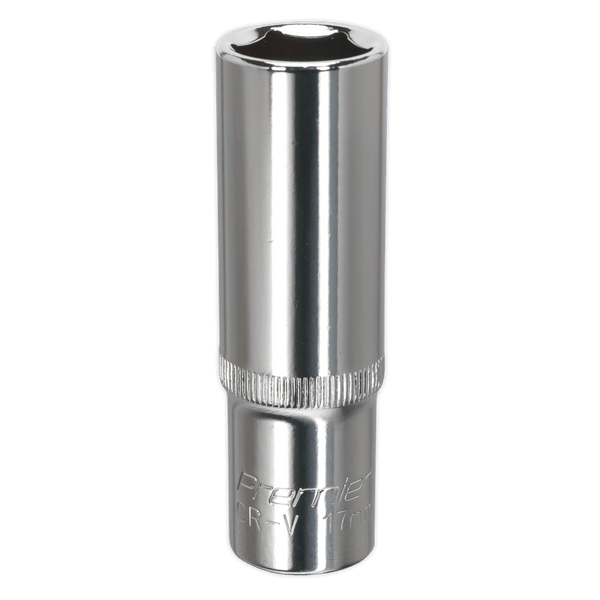 Sealey Sockets Individual 17mm 1/2"Sq Drive Fully Polished Deep WallDrive® Socket-SP1217D 5051747360228 SP1217D - Buy Direct from Spare and Square