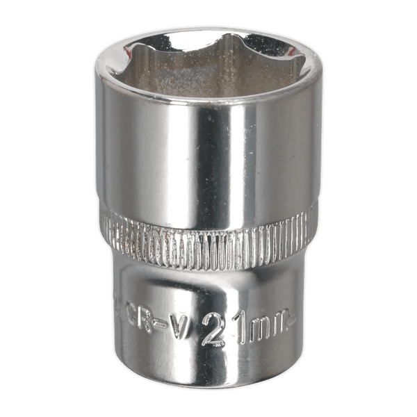 Sealey Sockets Individual 21mm 1/2"Sq Drive Fully Polished WallDrive® Socket-SP1221 5054511377255 SP1221 - Buy Direct from Spare and Square