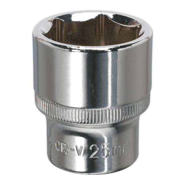 Sealey Sockets Individual 25mm 1/2"Sq Drive Fully Polished WallDrive® Socket-SP1225 5054511356304 SP1225 - Buy Direct from Spare and Square
