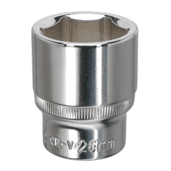 Sealey Sockets Individual 26mm 1/2"Sq Drive Fully Polished WallDrive® Socket-SP1226 5054511353969 SP1226 - Buy Direct from Spare and Square