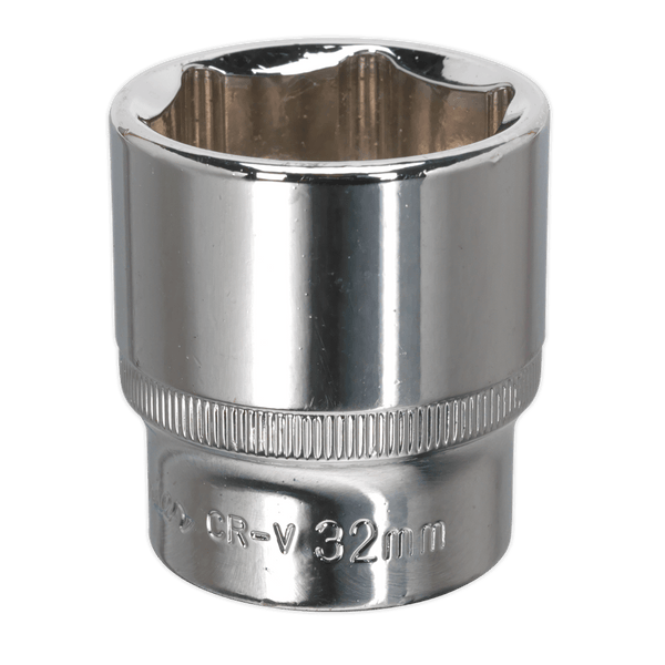 Sealey Sockets Individual 32mm 1/2"Sq Drive Fully Polished WallDrive® Socket-SP1232 5054511343762 SP1232 - Buy Direct from Spare and Square