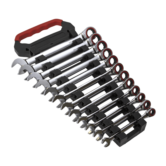 Sealey Spanner Platinum Series 12 Piece Ratchet, Metric Combination Spanner Set - Lifetime Guarantee AK63940 - Buy Direct from Spare and Square