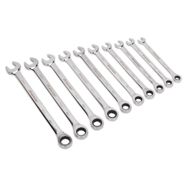 Sealey Spanners 10pc Extra-Long Combination Ratchet Spanner Set-AK63914 5054511089325 AK63914 - Buy Direct from Spare and Square