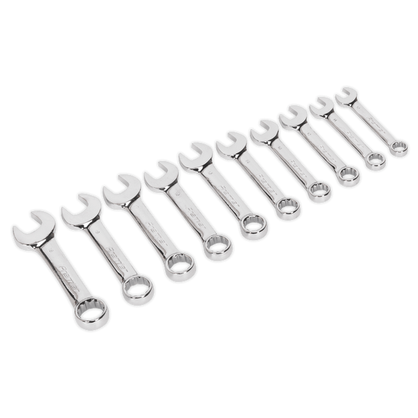 Sealey Spanners 10pc Stubby Combination Spanner Set-AK633 5054511370751 AK633 - Buy Direct from Spare and Square