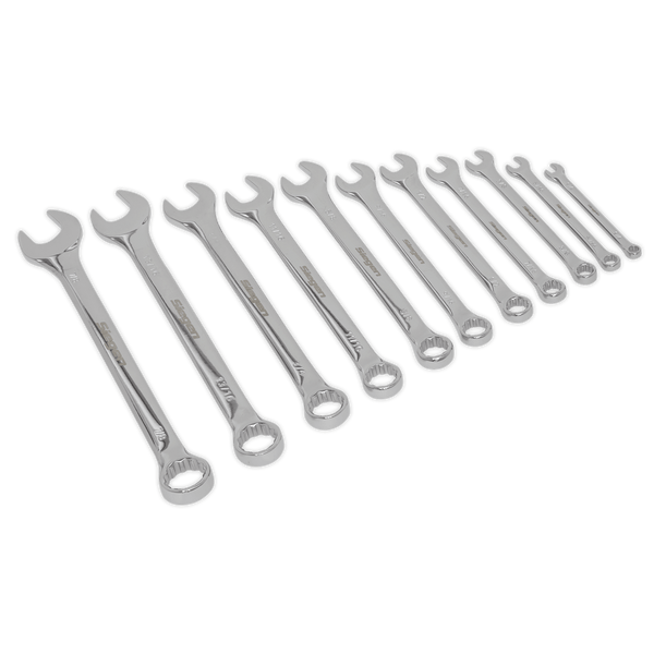 Sealey Spanners 11pc Combination Spanner Set - Imperial-S0857 5054511543001 S0857 - Buy Direct from Spare and Square
