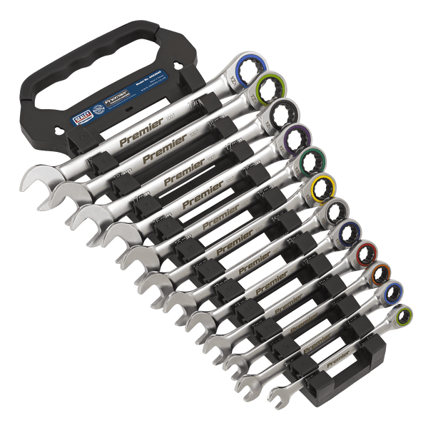 Sealey Spanners 12pc Combination Ratchet Spanner Set - Platinum Series-AK63949 5054630151958 AK63949 - Buy Direct from Spare and Square