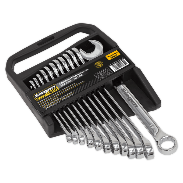 Sealey Spanners 12pc Combination Spanner Set-S0563 5054511414301 S0563 - Buy Direct from Spare and Square