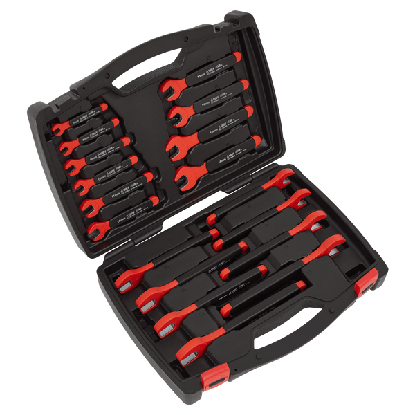 Sealey Spanners 18pc Insulated Open-End Spanner Set - VDE Approved-AK63172 5054511827255 AK63172 - Buy Direct from Spare and Square