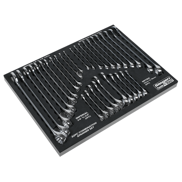 Sealey Spanners 32pc Combination Spanner Set -  Metric/Imperial-S01239 5054630228247 S01239 - Buy Direct from Spare and Square