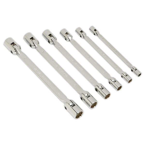 Sealey Spanners 6pc Double Flexi-Head Socket Spanner Set-AK635 5024209039697 AK635 - Buy Direct from Spare and Square