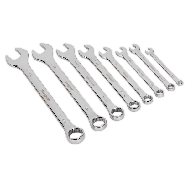 Sealey Spanners 8pc Combination Spanner Set - Whitworth-S0870 5051747507326 S0870 - Buy Direct from Spare and Square
