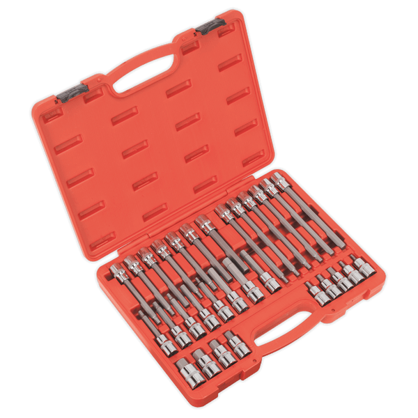 Sealey Specialised Bits & Sockets 30pc 1/2"Sq Drive Hex Socket Bit Set-AK2196 5024209709118 AK2196 - Buy Direct from Spare and Square