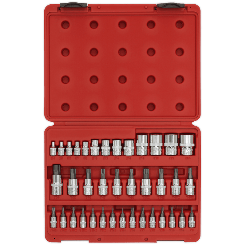 Sealey Specialised Bits & Sockets 38pc 1/4", 3/8" & 1/2"Sq Drive TRX-Star* Socket & Security Socket Bit Set-AK6197 5051747354494 AK6197 - Buy Direct from Spare and Square