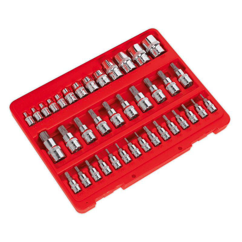 Sealey Specialised Bits & Sockets 38pc 1/4", 3/8" & 1/2"Sq Drive TRX-Star* Socket & Security Socket Bit Set-AK6197 5051747354494 AK6197 - Buy Direct from Spare and Square