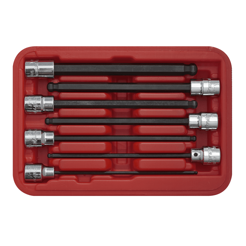 Sealey Specialised Bits & Sockets 7pc 3/8"Sq Drive Ball-End Hex Socket Bit Set-AK62257 5051747693456 AK62257 - Buy Direct from Spare and Square