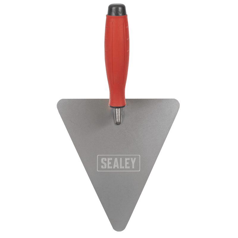 Sealey Stainless Steel Triangular Brick Trowel - Rubber Handle 180mm 5054630307218 T1205 - Buy Direct from Spare and Square