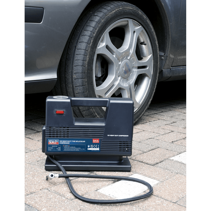 Sealey Steering, Hub & Suspension 12V Heavy-Duty Tyre Inflator/Air Compressor-MAC2300 5024209091480 MAC2300 - Buy Direct from Spare and Square