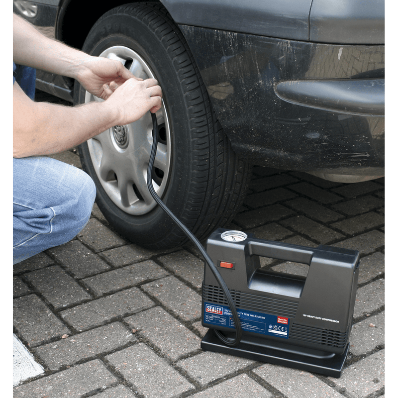 Sealey Steering, Hub & Suspension 12V Heavy-Duty Tyre Inflator/Air Compressor-MAC2300 5024209091480 MAC2300 - Buy Direct from Spare and Square