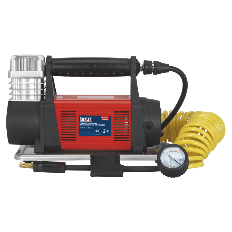 Sealey Steering, Hub & Suspension 12V Heavy-Duty Tyre Inflator/Mini Air Compressor-MAC07 5054511243901 MAC07 - Buy Direct from Spare and Square