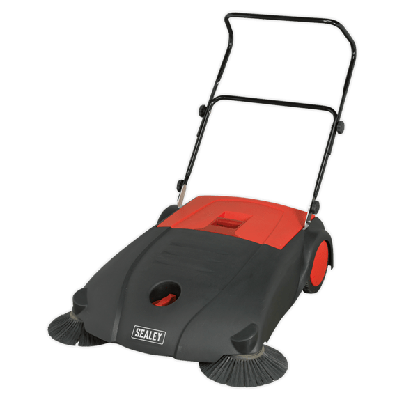 Sealey Sweeper Sealey 800mm Floor Sweeper - Push Along Manual Sweeper With Side Brushes FSW80 - Buy Direct from Spare and Square