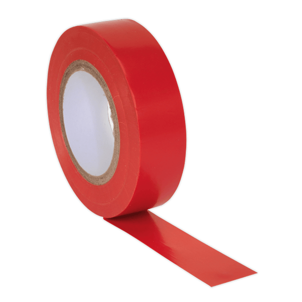 Sealey Tapes 19mm x 20m Red PVC Insulating Tape - Pack of 10-ITRED10 5054511013108 ITRED10 - Buy Direct from Spare and Square