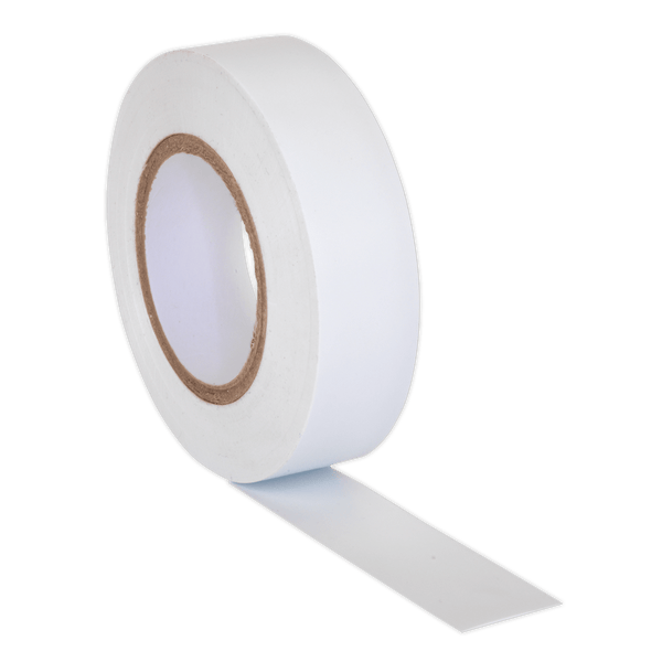 Sealey Tapes 19mm x 20m White PVC Insulating Tape - Pack of 10-ITWHT10 5054511013115 ITWHT10 - Buy Direct from Spare and Square