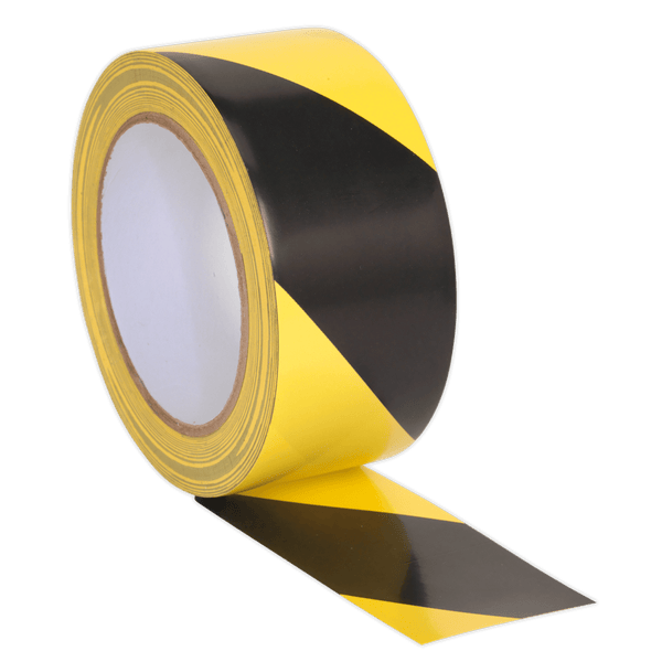 Sealey Tapes 50mm x 33m Black/Yellow Hazard Warning Tape-HWTBY 5054511044997 HWTBY - Buy Direct from Spare and Square