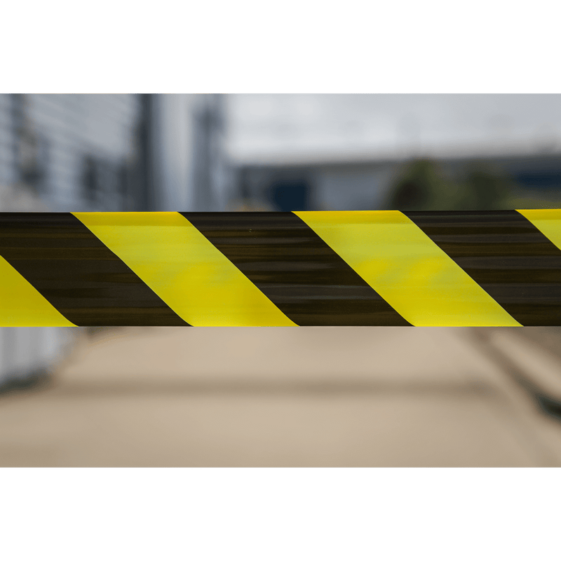 Sealey Tapes 80mm x 100m Black/Yellow Non-Adhesive Hazard Warning Barrier Tape-BTBY 5054511044980 BTBY - Buy Direct from Spare and Square