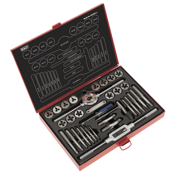 Sealey Thread Cutting 33pc Tap & Die Set Split Dies - Metric/UNF/BSP-AK3033 5054511659221 AK3033 - Buy Direct from Spare and Square