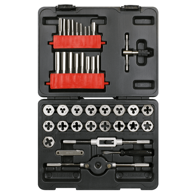 Sealey Thread Cutting 39pc Tap & Hex Die Set - Metric-AK3039HM 5054511633290 AK3039HM - Buy Direct from Spare and Square