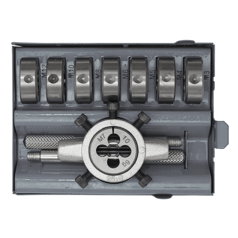 Sealey Thread Cutting 9pc Split Die Set - Metric-AK3009 5054511745047 AK3009 - Buy Direct from Spare and Square