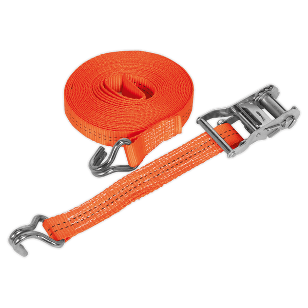 Sealey Tie Downs 35mm x 6m Polyester Webbing Ratchet Strap 2000kg Breaking Strength-TD2006J 5051747807266 TD2006J - Buy Direct from Spare and Square