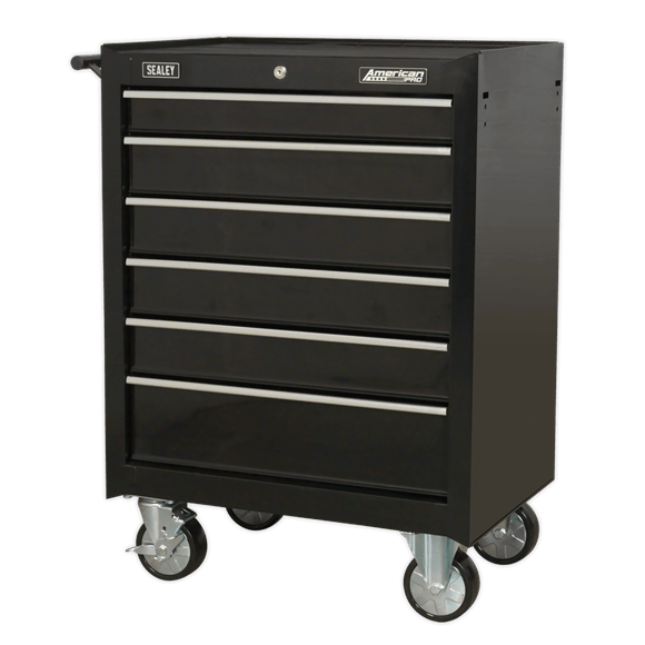 Sealey Tool Chest Sealey American Pro Rollcab 6 Drawer With Ball-Bearing Slides In Black AP226B - Buy Direct from Spare and Square
