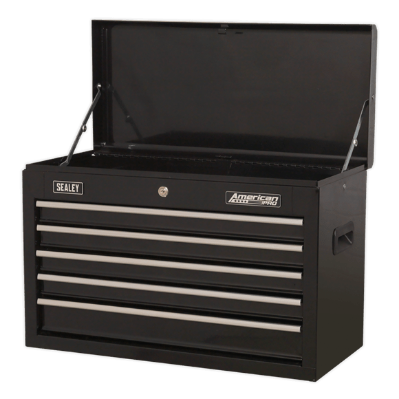 Sealey Tool Chest Sealey American Pro Topchest 5 Drawer With Ball-Bearing Slides In Black AP225B - Buy Direct from Spare and Square