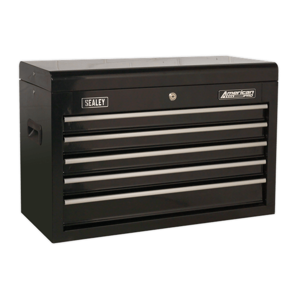 Sealey Tool Chest Sealey American Pro Topchest 5 Drawer With Ball-Bearing Slides In Black AP225B - Buy Direct from Spare and Square