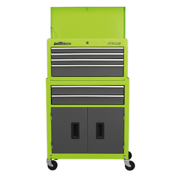 Sealey Tool Chest Sealey American Pro Topchest and Rollcab Combination 6 Drawer In Green AP2200BBHV - Buy Direct from Spare and Square