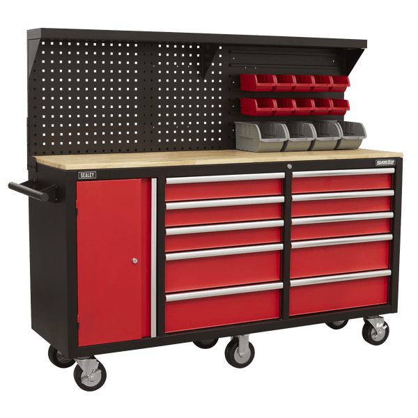 Sealey Tool Chests 10 Drawer Mobile Workstation with Backboard-AP6310 5054630057694 AP6310 - Buy Direct from Spare and Square