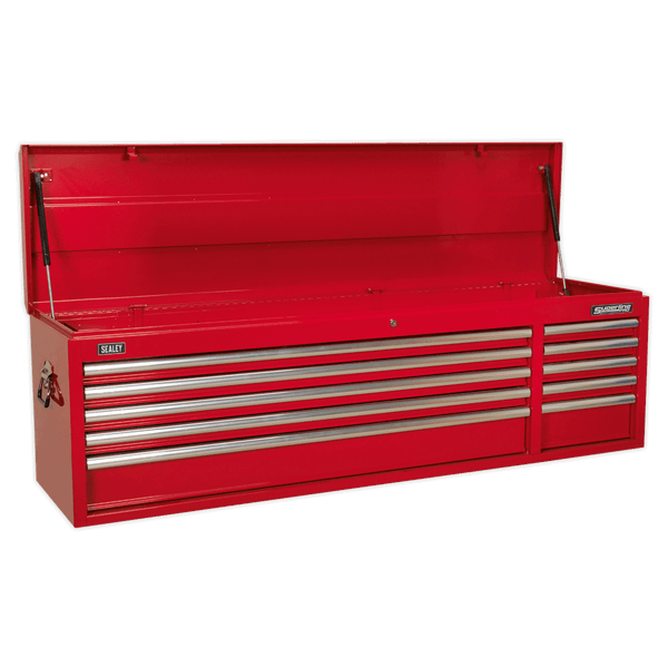 Sealey Tool Chests 10 Drawer Topchest with Ball-Bearing Slides - Red-AP6610 5051747705371 AP6610 - Buy Direct from Spare and Square