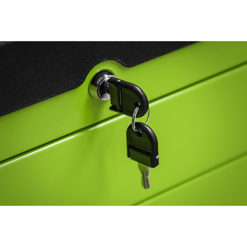 Sealey Tool Chests 11 Drawer Push-To-Open Topchest & Rollcab Combination - Hi-Vis Green-APPDSTACKG 5054630258312 APPDSTACKG - Buy Direct from Spare and Square