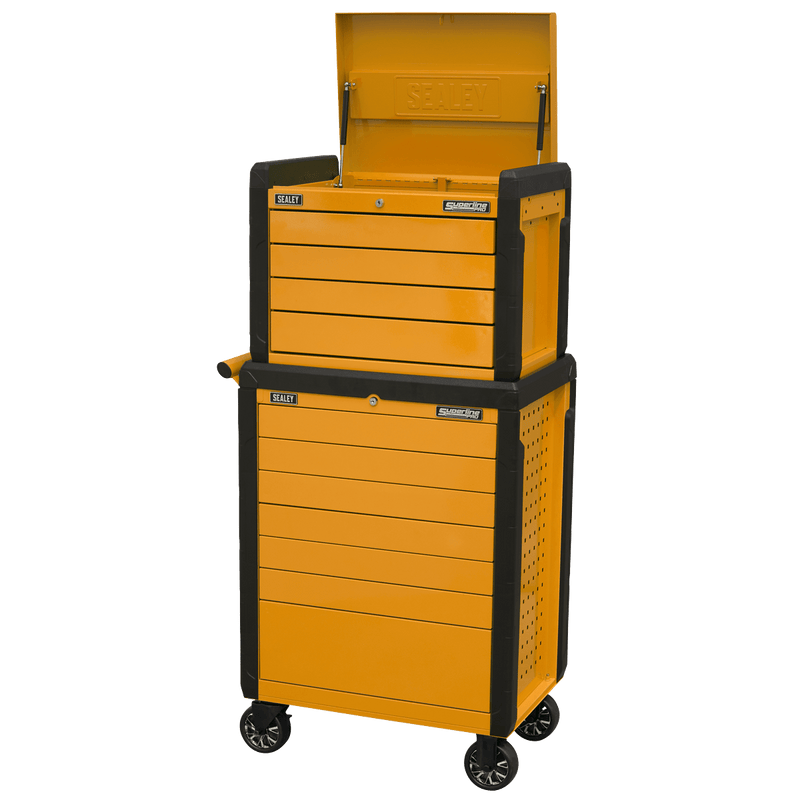 Sealey Tool Chests 11 Drawer Push-To-Open Topchest & Rollcab Combination - Orange-APPDSTACKO 5054630258305 APPDSTACKO - Buy Direct from Spare and Square
