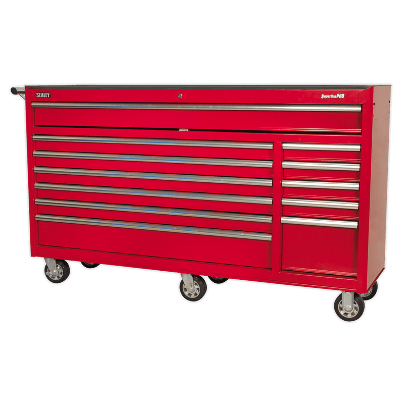 Sealey Tool Chests 12 Drawer Rollcab with Ball-Bearing Slides - Red-AP6612 5051747705357 AP6612 - Buy Direct from Spare and Square